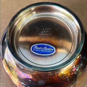 Reed & Barton Silver and Blue Ceramic Art Piece